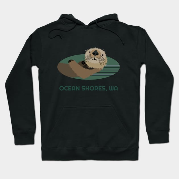 Cute Otter Ocean Shores, Washington Coast Resident Fisherman Gift Hoodie by twizzler3b